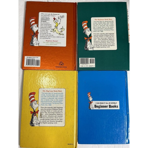 Lot of 4 Dr Seuss Books Green‎ Eggs & Ham Hop on Pop ABC VTG 60. 70’s - Picture 3 of 11